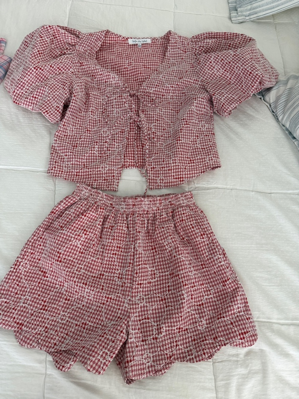 Sofie the Label Red & White Gingham Top and shorts matching set